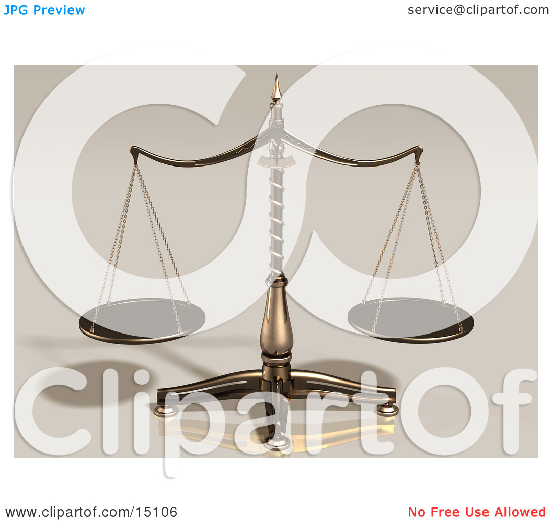 Brass Scales Weighing Out Evenly Clipart Illustration By Anastasiya