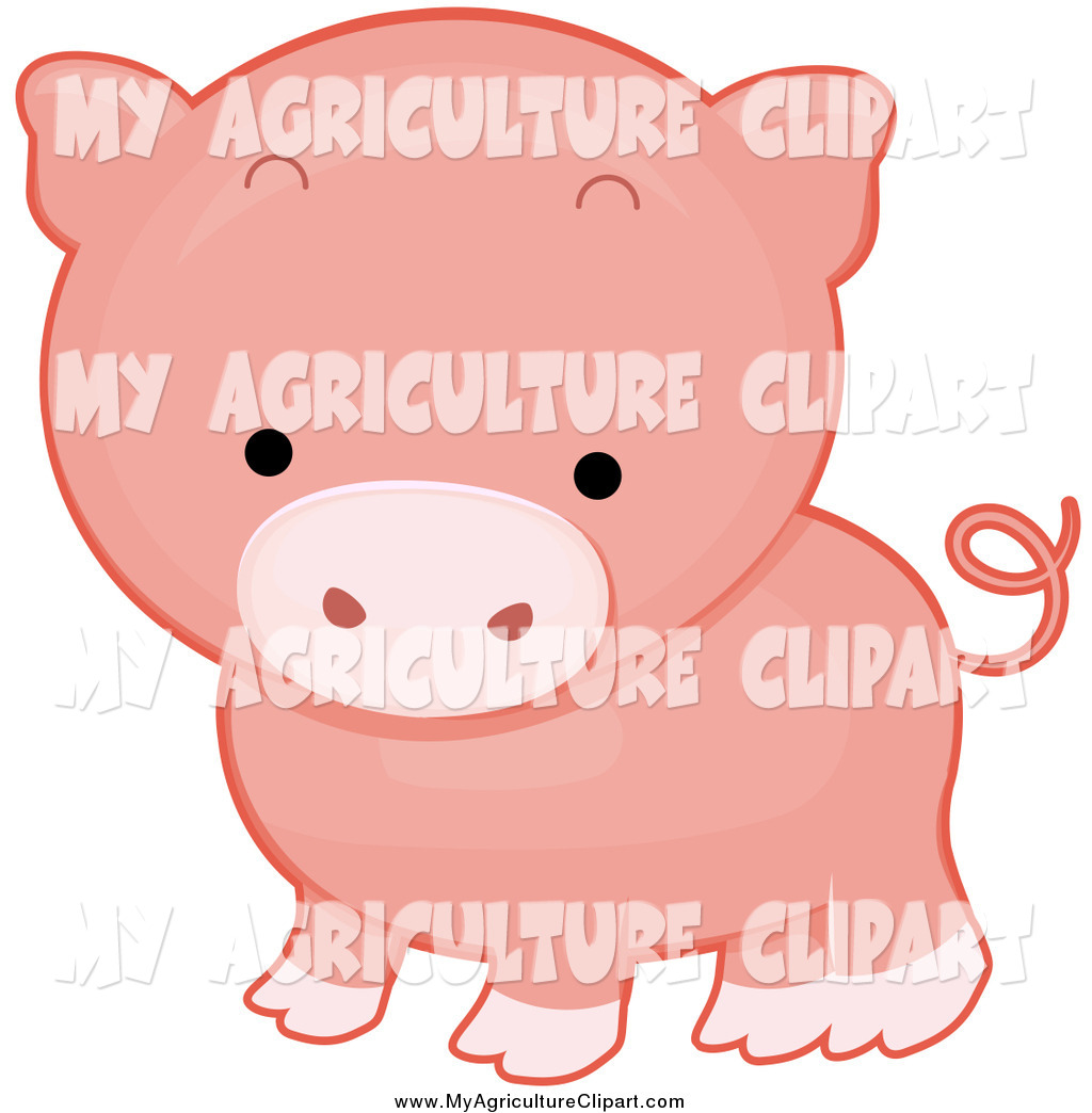 Cartoon Agriculture Clipart Of A Cute Pink Piggy By Bnp Design Studio