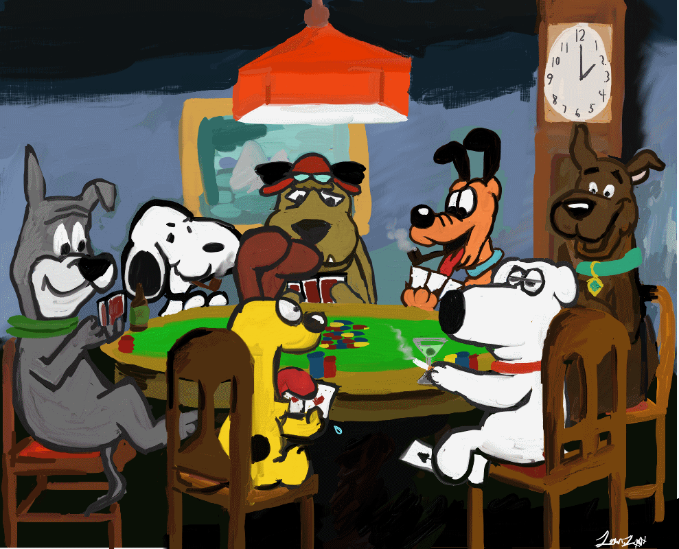 Cartoon Dog Poker By Pixelbunny On Deviantart
