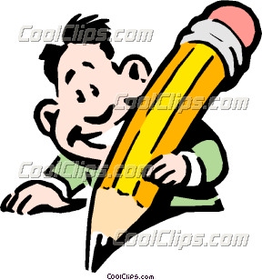 Cartoon Man Writing Clip Art