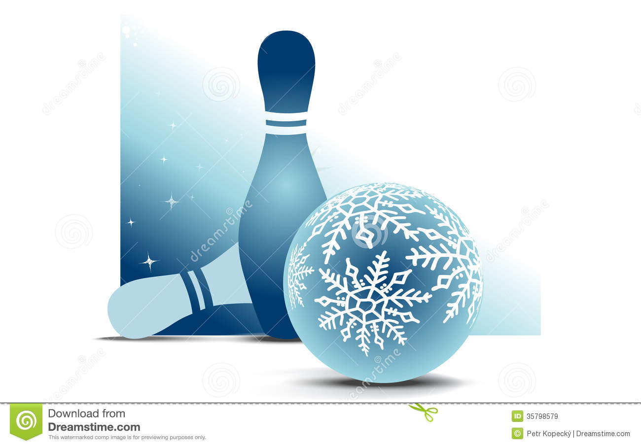 Christmas Bowling Ball And Two Pins