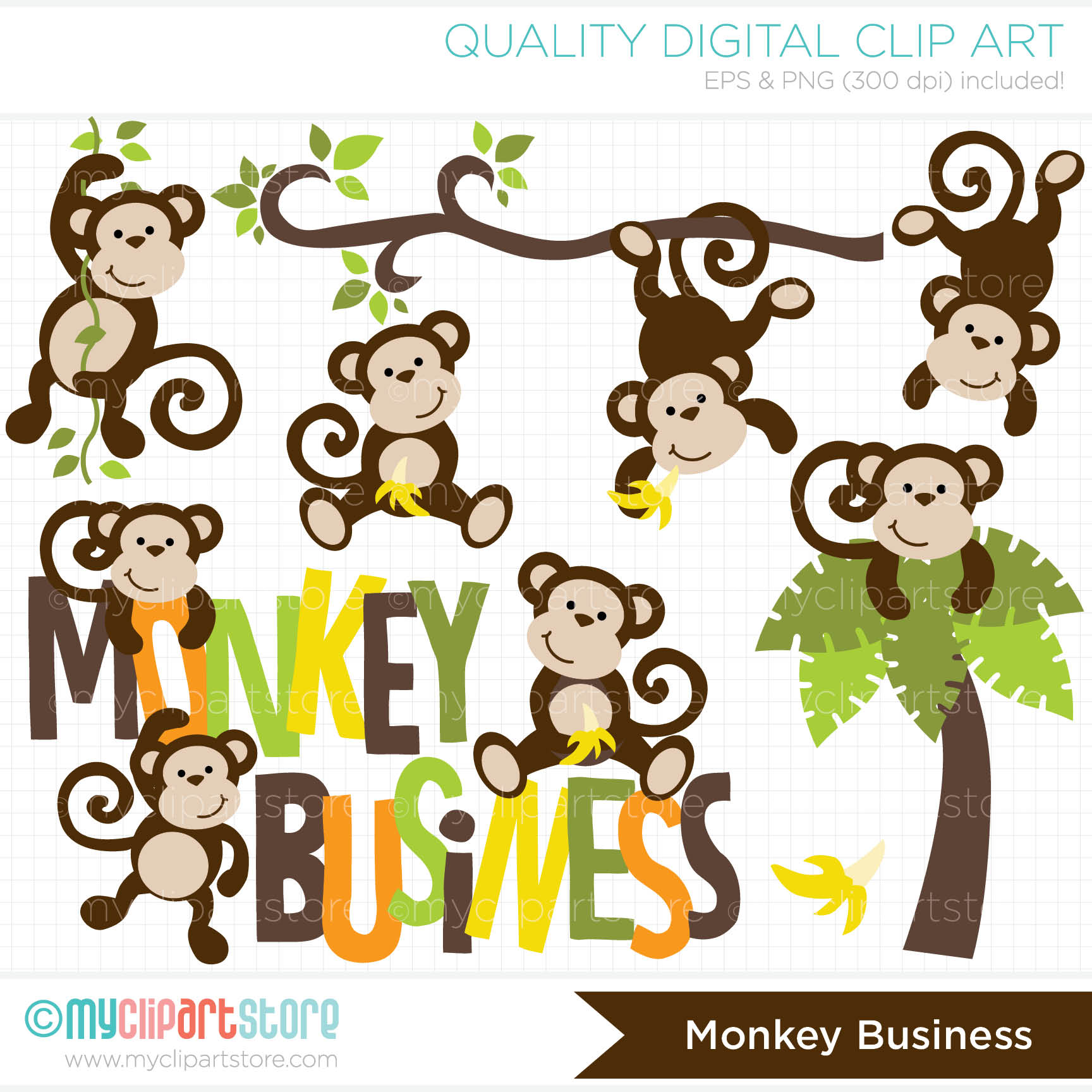 Clip Art   Monkey Business   Myclipartstore