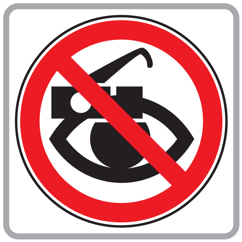 Clipart   Glasses With Cameras Not Allowed