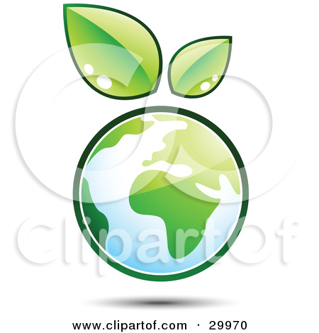 Clipart Illustration Of A Pre Made Logo Of Leaves Sprouting On Top Of