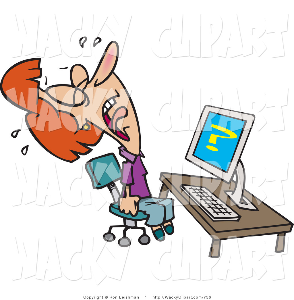 Clipart Of A Crying Woman Screaming And Crying In Frustration While
