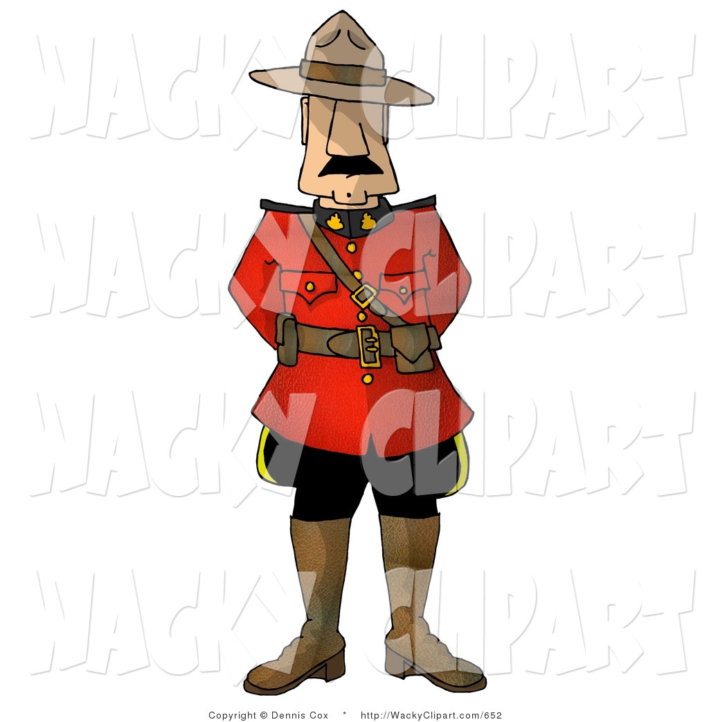 Clipart Of A Royal Canadian Mounted Police  Rcmp  Officer Standing    