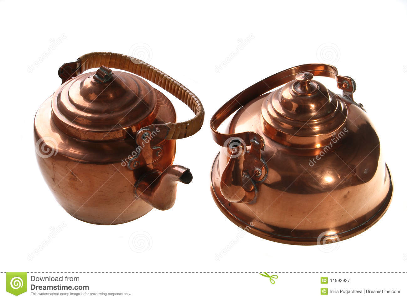 Copper Kettles Royalty Free Stock Photography   Image  11992927