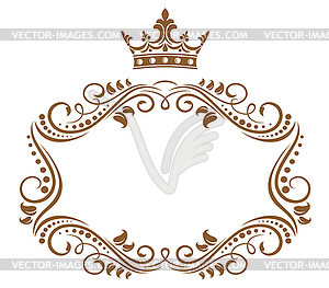 Elegant Royal Frame With Crown   Vector Clipart