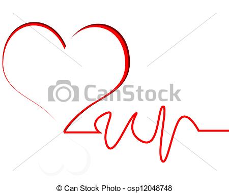 Eps Vector Of Heart Beat   Heart With Line White Background