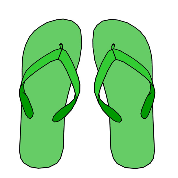Free Green Flip Flops Clip Art