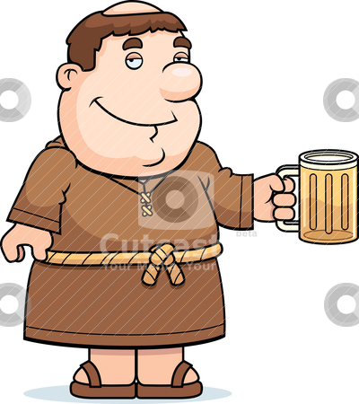 Friar Beer Stock Vector Clipart A Happy Cartoon Friar With A Mug Of