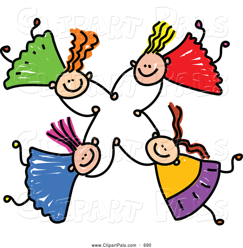 Friends Holding Hands Clipart Pal Clipart Of A Childs Sketch Of Four