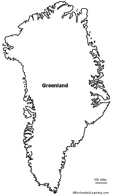 Greenland Map Colouring Pages