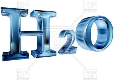 H2o Letters Isolated On White Background Download Royalty Free Vector