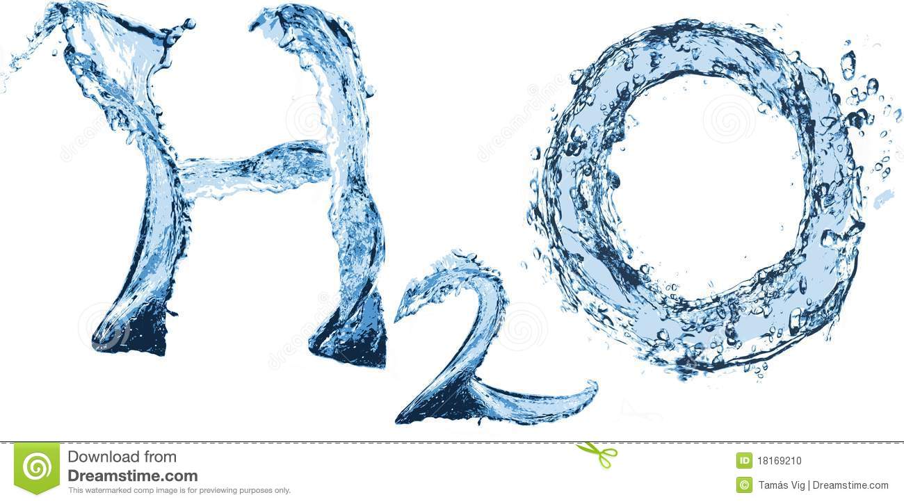 H2o Sign From Water With Water Drops