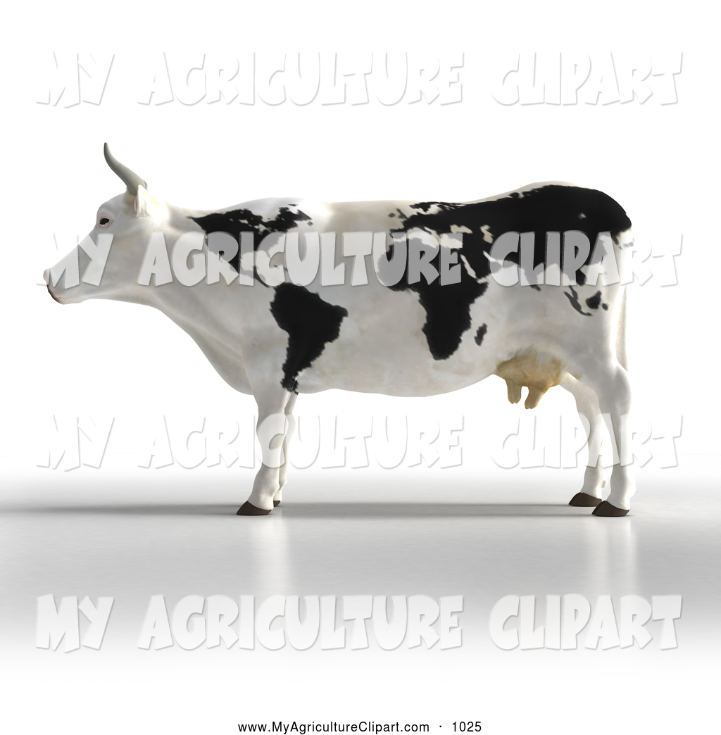 Larger Preview  Agriculture Clipart Of A Black And White Mapped Dairy