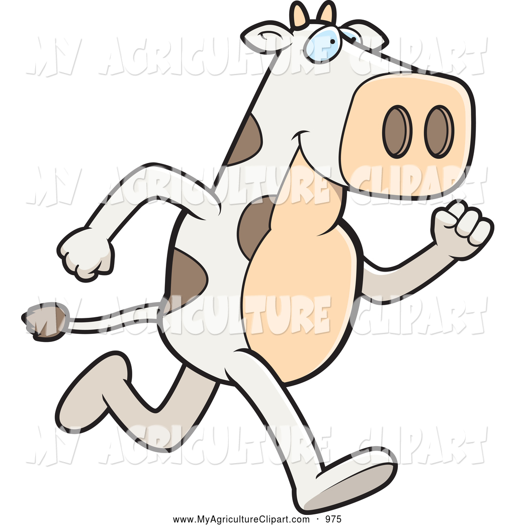 Larger Preview  Vector Agriculture Clipart Of A Grinning Running White