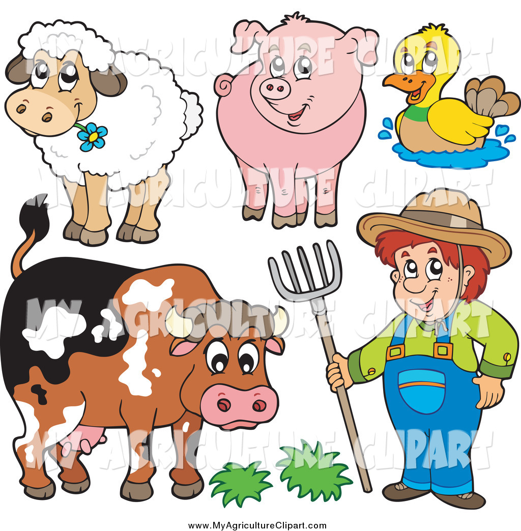 Larger Preview  Vector Cartoon Agriculture Clipart Of A Male Farmer