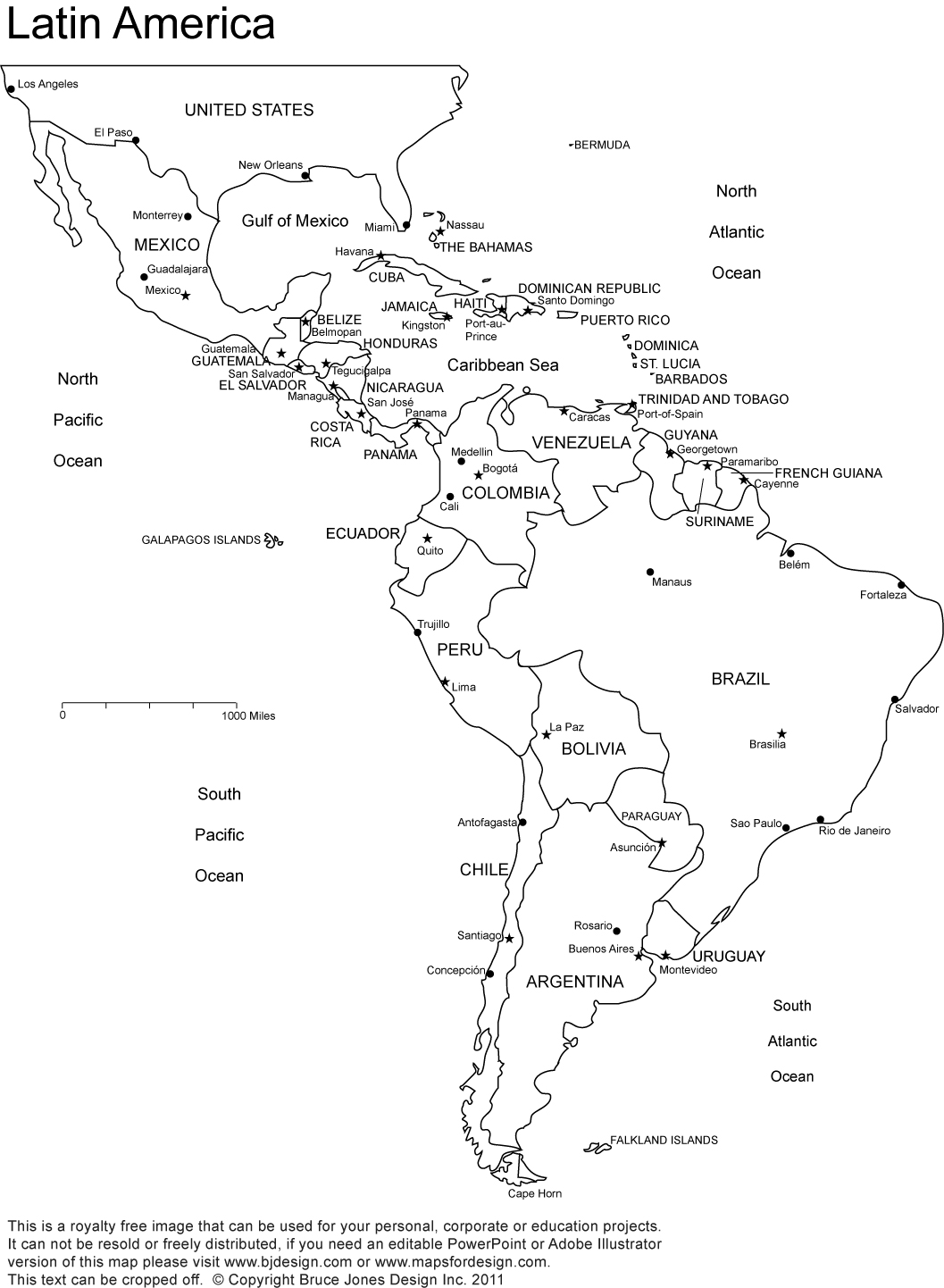 Latin America Map Region City   Map Of World Region City