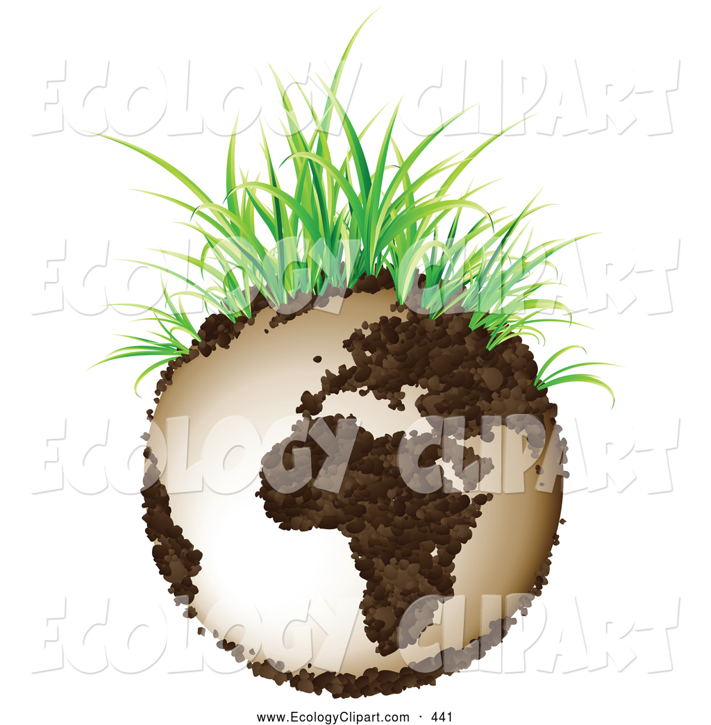 Made Of Organic Soil With Green Grass Blades Sprouting From The Top