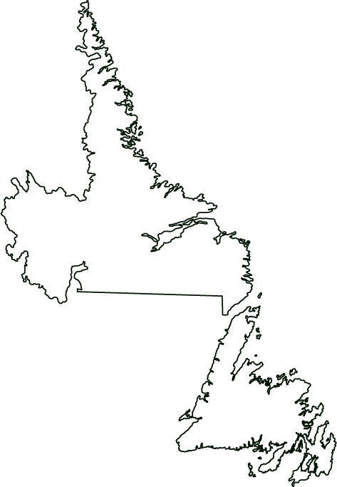 Newfoundland And Labrador Canada Outline Map