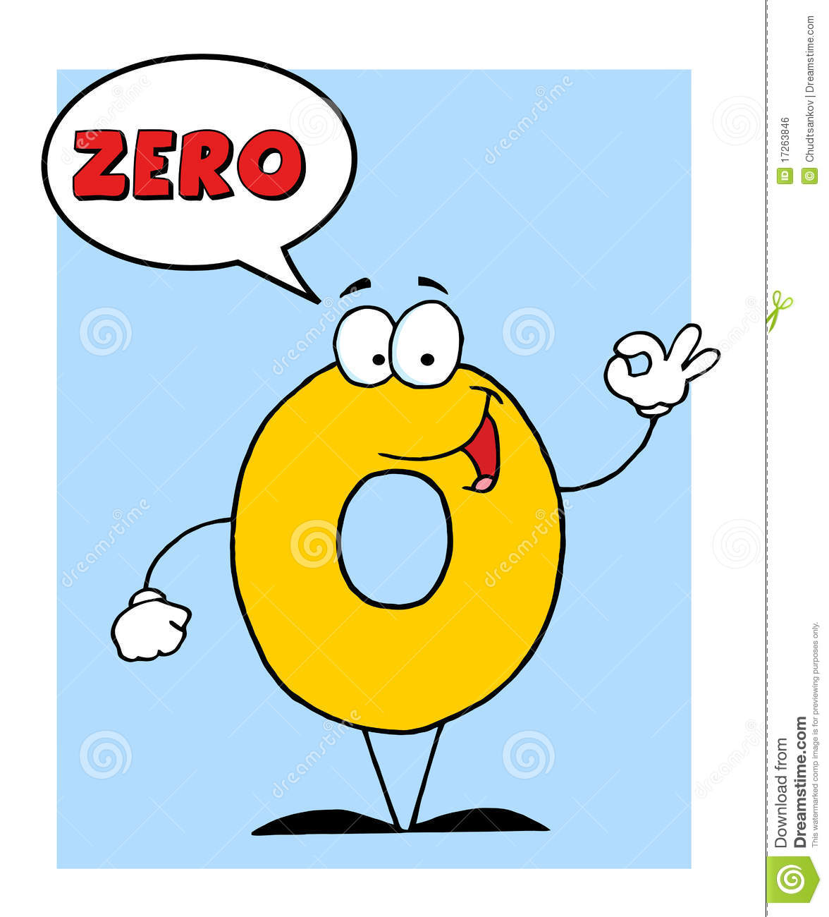 Number 0 Zero Guy With Speech Bubble Royalty Free Stock Image   Image    