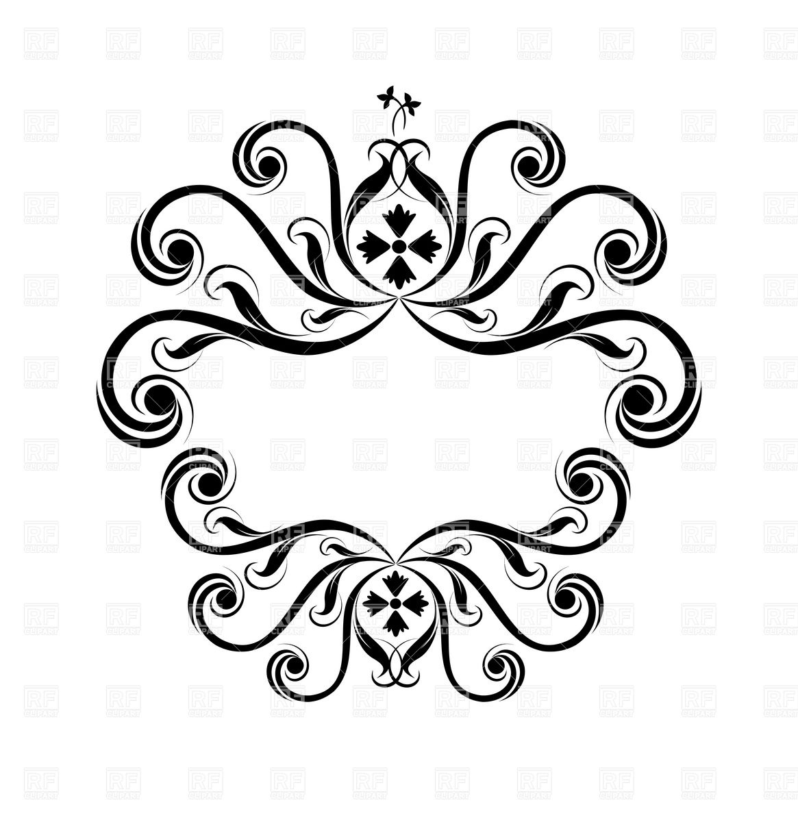 Royal Frame Made Of Curls Download Royalty Free Vector Clipart  Eps