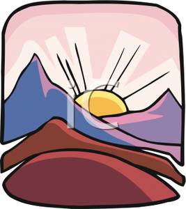 Sunrise Over The Mountains   Royalty Free Clipart Picture