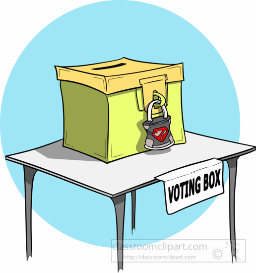 Voting   Voting Box With Pad Lock Clipart   Classroom Clipart