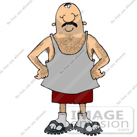 21585 Hairy Man With Chest Hair Hairy Arms Legs And Armpits Clipart