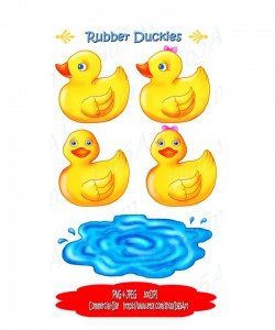 Baby Rubber Ducky Clipart Set   I 365 Art