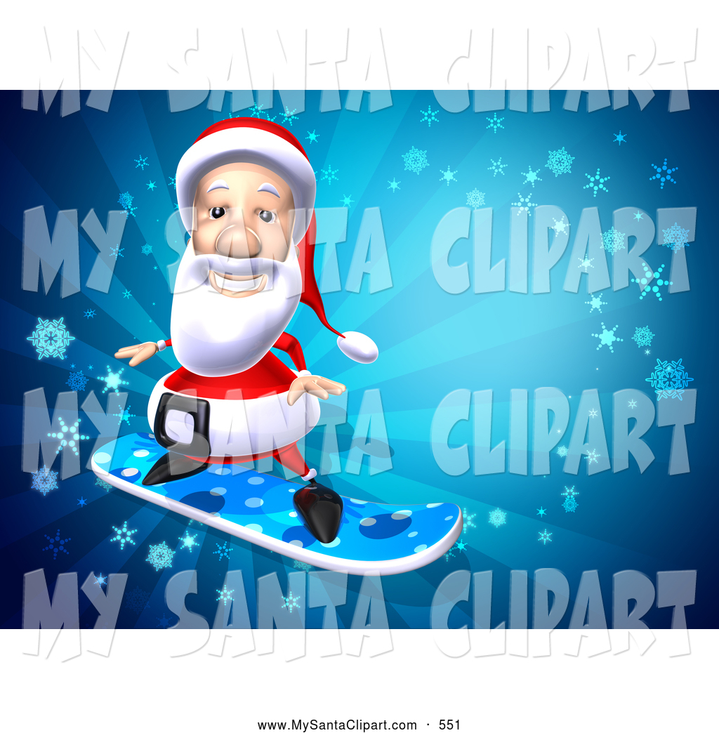 Christmas Clip Art Of A Hip Stylish Cool 3d Santa Character