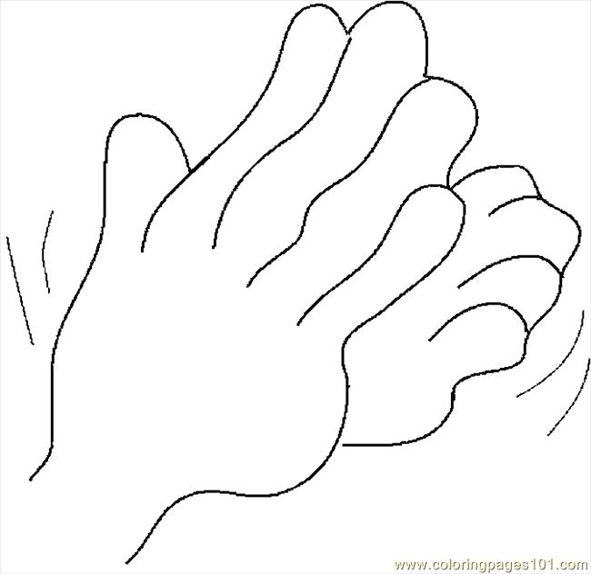 Clapping Hands Colouring Pages