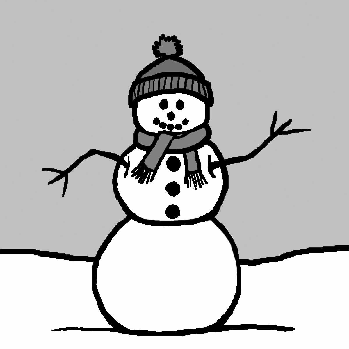 Clip Art  Snowman Grayscale