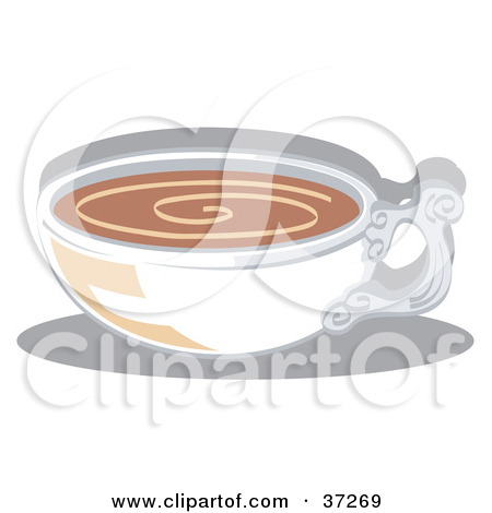 Clipart Illustration Of A White Cup Filled With Coffee Or Hot Cocoa By