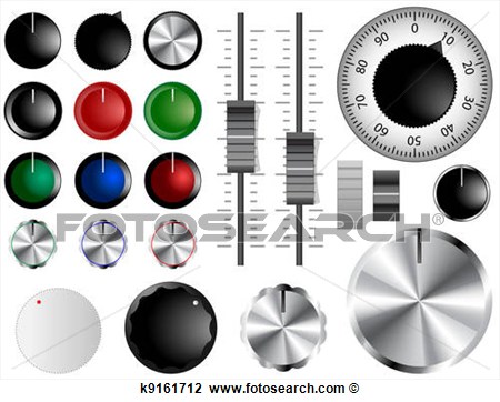 Clipart   Volume Knobs  Fotosearch   Search Clip Art Illustration