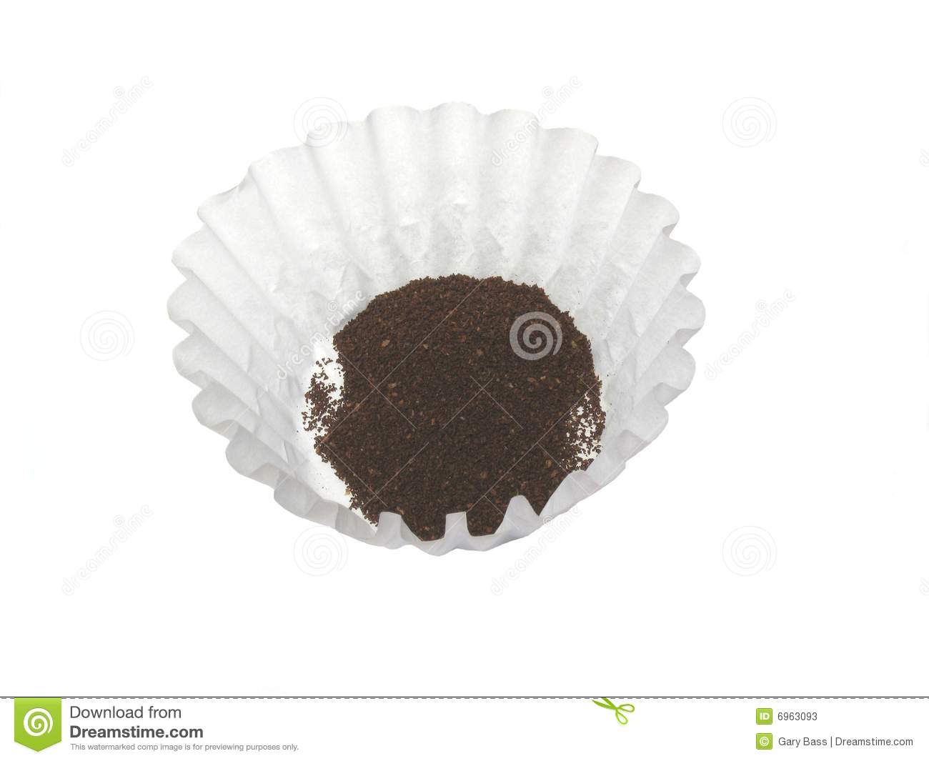 Closeup Of Coffee And Filter On White Background