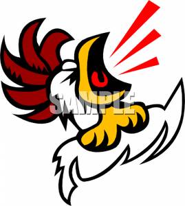 Crowing Rooster Clipart Image