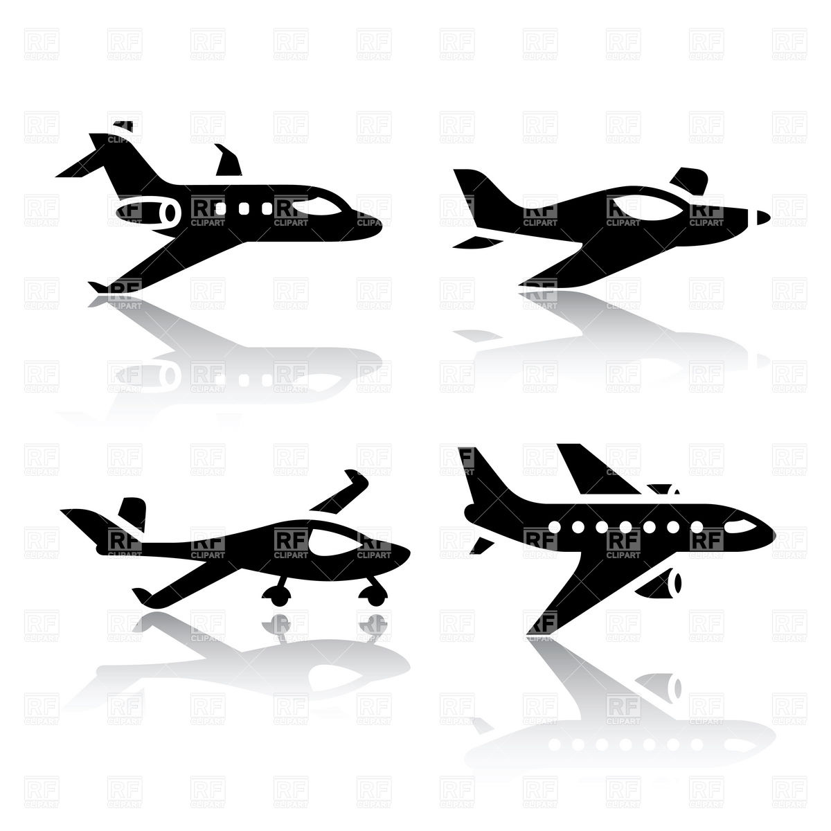 Jetliner And Glider Download Royalty Free Vector Clipart  Eps