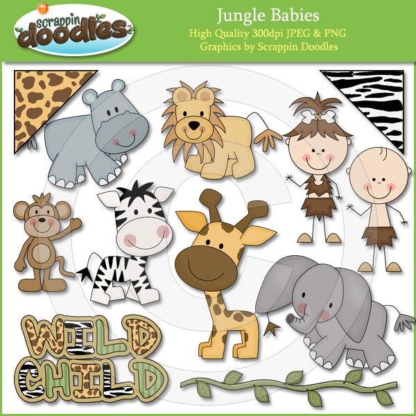 Jungle Babies Clip Art Download   Scrapbooking Ideas Art  Need To Sep