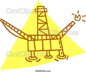 Royalty Free Offshore Oil Rig Drilling Station Clip Art Image Picture