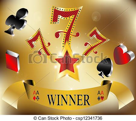 Vector   Gambling Winner Lucky Seven 777   Stock Illustration Royalty