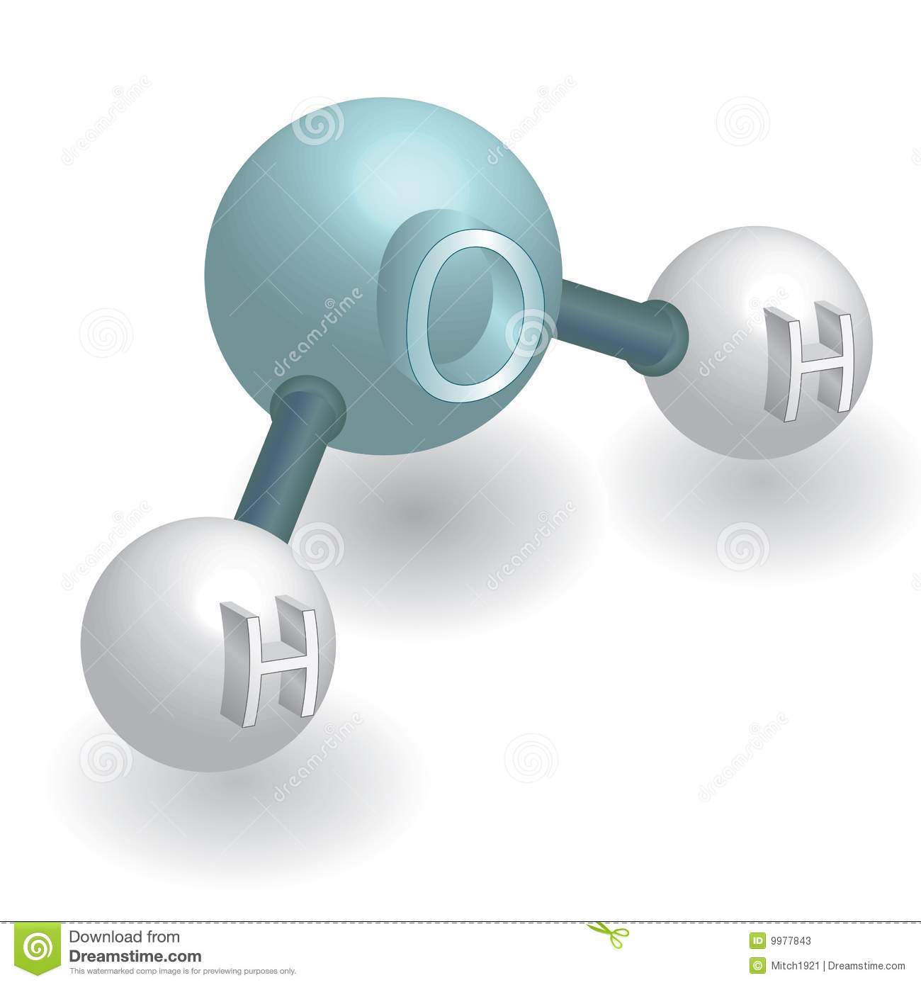 Water H2o Molecule Vector Illustration Isolated Over White Background