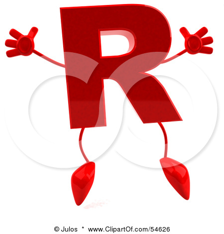 54626 Royalty Free Rf Clipart Illustration Of A 3d Red Letter R With A