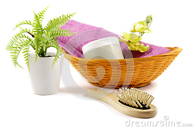 Basket With Beauty And Hygiene Products Stock Photo   Image  51645106