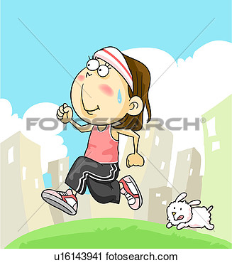Clipart   Athletic Girl Running  Fotosearch   Search Clip Art