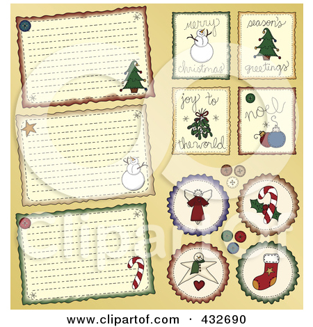 Clipart Illustration Of A Digital Collage Of Christmas Country Folk