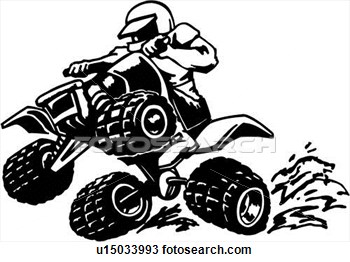 Clipart Of  4 Wheeler Action Atv Buggy Off Road Sport Extreme
