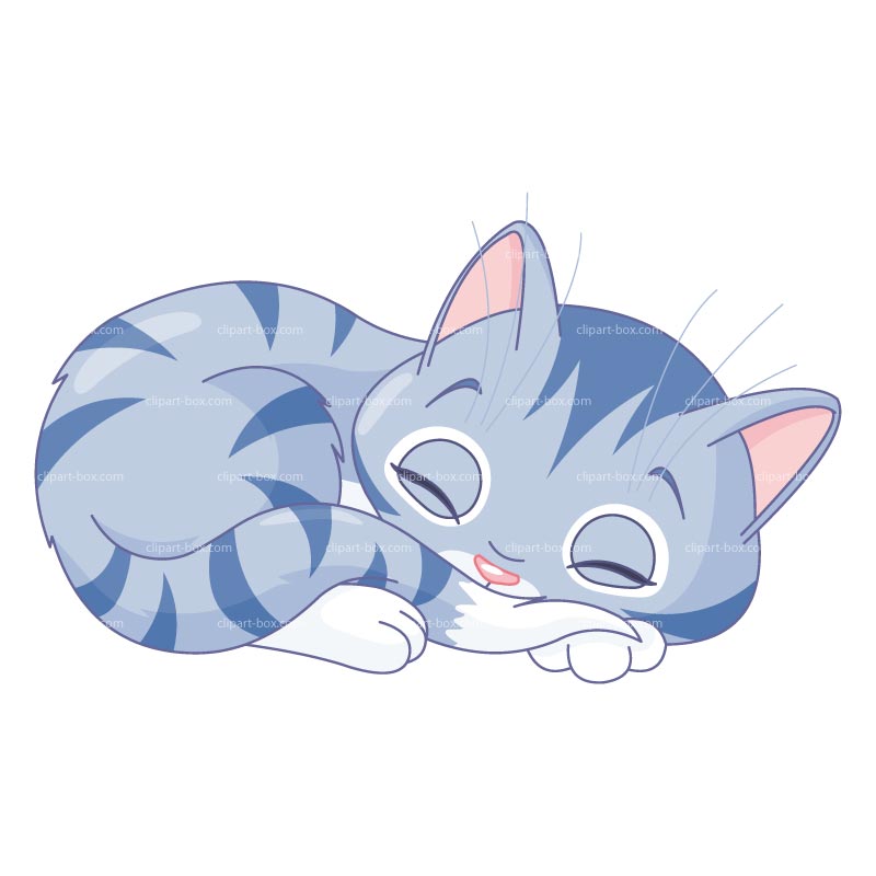 Clipart Sleeping Grey Cat