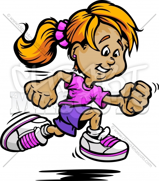 Girls Running Race Clipart Cartoon Girl Running Or Racing